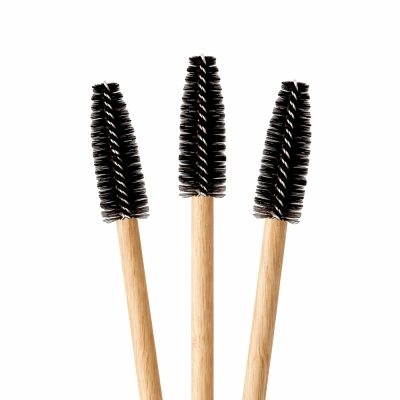 Bamboo Eyelash and Eyebrow Brushes - Black (50 pcs)