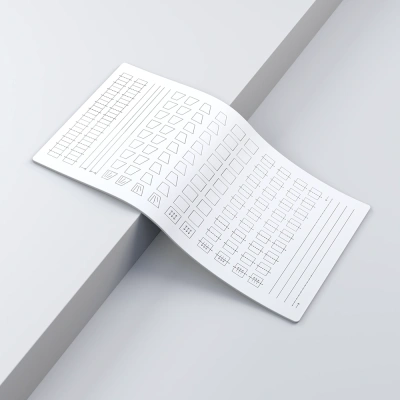 Skórka do ćwiczeń pigmentacji biała podłużna - Segmenty, łączenia, linie