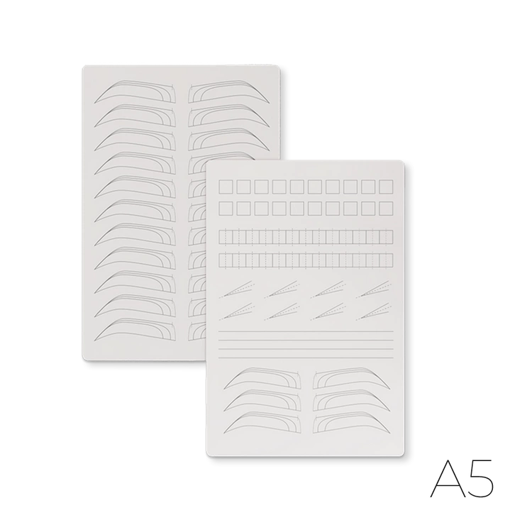 Übungshaut für pigmentierung grau A5 – Segmente, verbindungen, enden, brauen – zweiseitig