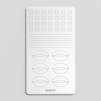 Latex skin for practicing lip pigmentation, segments, and contour