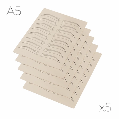 Practice skin for pigmentation beige A5 – Brows – 5 pcs.