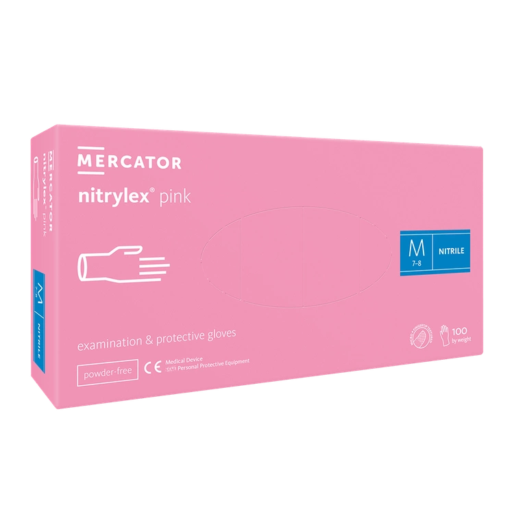 Nitrile gloves Nitrylex Classic - Pink (100 pcs)