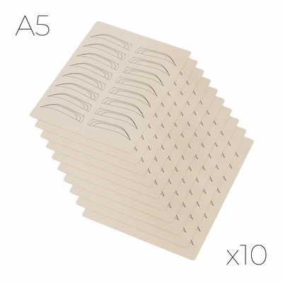 Practice skin for pigmentation beige A5 – Brows – 10 pcs.