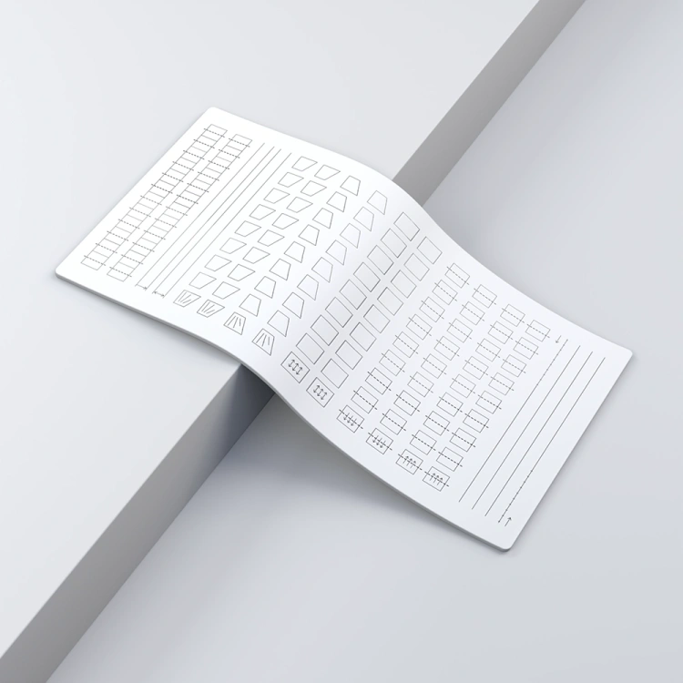 Skórka do ćwiczeń pigmentacji biała podłużna - Segmenty, łączenia, linie