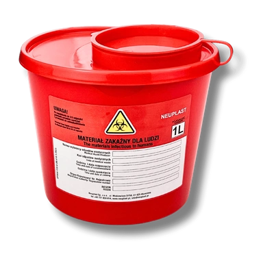 Medizinischer Abfallbehälter für gebrauchte Nadeln und Patronen (1L)