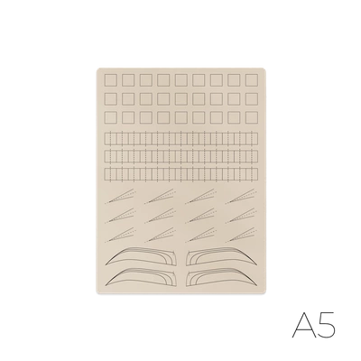Skórka do ćwiczeń pigmentacji beżowa A5 - Segmenty, łączenia końcówek, brwi