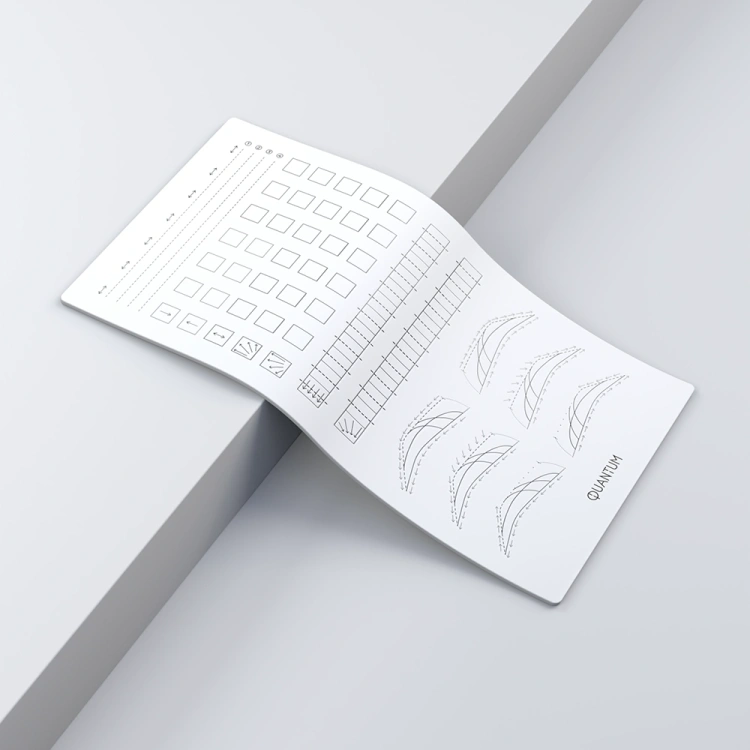 Skórka do ćwiczeń pigmentacji biała podłużna - Segmenty, kontur, brwi Ombre Brows (Typ 1)