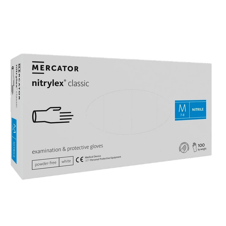 Rękawiczki nitrylowe Nitrylex Classic - Białe (100 szt.)